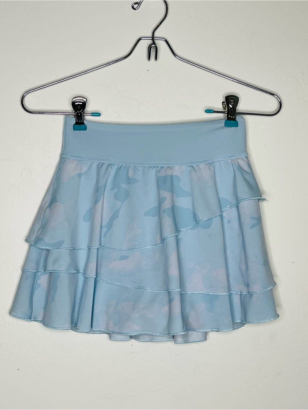 90 Degree by Reflex Girls Size 10 Blue Camo Ruffle Athletic Skort
